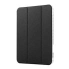 For iPad 10th Gen 10.9 2022 Carbon Fiber Clear Acrylic 3-Fold Leather Tablet Case(Black) - 2