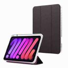 For iPad mini 6 Carbon Fiber Clear Acrylic 3-Fold Leather Tablet Case(Purple) - 1