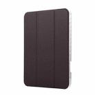 For iPad mini 6 Carbon Fiber Clear Acrylic 3-Fold Leather Tablet Case(Purple) - 2