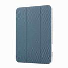 For iPad mini 6 Carbon Fiber Clear Acrylic 3-Fold Leather Tablet Case(Blue) - 2