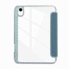 For iPad mini 6 Carbon Fiber Clear Acrylic 3-Fold Leather Tablet Case(Blue) - 3