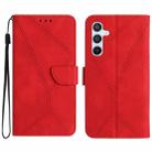 For Samsung Galaxy S25+ 5G Stitching Embossed Leather Phone Case(Red) - 1
