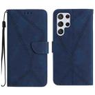 For Samsung Galaxy S25 Ultra 5G Stitching Embossed Leather Phone Case(Blue) - 1