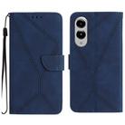 For Samsung Galaxy S25 Edge 5G Stitching Embossed Leather Phone Case(Blue) - 1