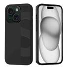 For iPhone 15 Plus Silicone Wristband Holder Phone Case(Black) - 1
