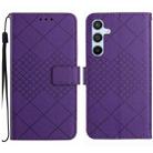 For Samsung Galaxy S25+ 5G Rhombic Grid Texture Leather Phone Case(Purple) - 1