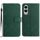 For Samsung Galaxy S25 Edge 5G Rhombic Grid Texture Leather Phone Case(Green) - 1