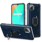 For OPPO Realme C11 Carbon Fiber Protective Case with 360 Degree Rotating Ring Holder(Blue) - 1