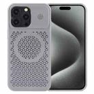 For iPhone 15 Pro Max Pure Color Honeycomb Aromatherapy MagSafe Phone Case(Grey) - 1