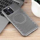 For iPhone 15 Pro Max Pure Color Honeycomb Aromatherapy MagSafe Phone Case(Grey) - 2