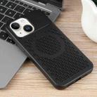 For iPhone 15 Plus Pure Color Honeycomb Aromatherapy MagSafe Phone Case(Black) - 2