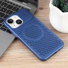 For iPhone 15 Plus Pure Color Honeycomb Aromatherapy MagSafe Phone Case(Blue) - 2