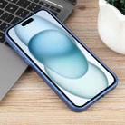 For iPhone 15 Pure Color Honeycomb Aromatherapy MagSafe Phone Case(Blue) - 3