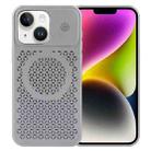 For iPhone 14 Plus Pure Color Honeycomb Aromatherapy MagSafe Phone Case(Grey) - 1