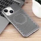 For iPhone 14 Plus Pure Color Honeycomb Aromatherapy MagSafe Phone Case(Grey) - 2