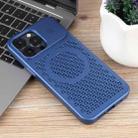For iPhone 14 Pro Pure Color Honeycomb Aromatherapy MagSafe Phone Case(Blue) - 2