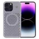 For iPhone 14 Pro Max Pure Color Honeycomb Aromatherapy MagSafe Phone Case(Grey) - 1