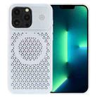 For iPhone 13 Pro Pure Color Honeycomb Aromatherapy MagSafe Phone Case(Silver) - 1