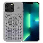 For iPhone 13 Pro Pure Color Honeycomb Aromatherapy MagSafe Phone Case(Grey) - 1