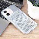 For iPhone 12 Pure Color Honeycomb Aromatherapy MagSafe Phone Case(Silver) - 2