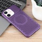 For iPhone 12 Pure Color Honeycomb Aromatherapy MagSafe Phone Case(Purple) - 2