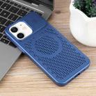 For iPhone 12 Pure Color Honeycomb Aromatherapy MagSafe Phone Case(Blue) - 2