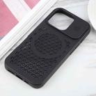 For iPhone 16 Pro Max Pure Color Honeycomb Aromatherapy MagSafe Phone Case(Black) - 2