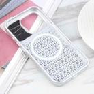 For iPhone 16 Pro Max Pure Color Honeycomb Aromatherapy MagSafe Phone Case(Silver) - 3