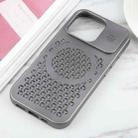 For iPhone 16 Pro Max Pure Color Honeycomb Aromatherapy MagSafe Phone Case(Grey) - 2