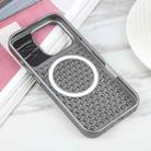 For iPhone 16 Pro Max Pure Color Honeycomb Aromatherapy MagSafe Phone Case(Grey) - 3