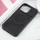 For iPhone 16 Pro Pure Color Honeycomb Aromatherapy MagSafe Phone Case(Black) - 2