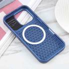 For iPhone 16 Pro Pure Color Honeycomb Aromatherapy MagSafe Phone Case(Blue) - 3