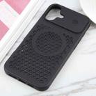 For iPhone 16 Plus Pure Color Honeycomb Aromatherapy MagSafe Phone Case(Black) - 2