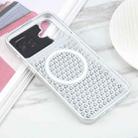 For iPhone 16 Plus Pure Color Honeycomb Aromatherapy MagSafe Phone Case(Silver) - 3