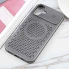 For iPhone 16 Plus Pure Color Honeycomb Aromatherapy MagSafe Phone Case(Grey) - 2