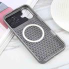 For iPhone 16 Plus Pure Color Honeycomb Aromatherapy MagSafe Phone Case(Grey) - 3