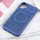 For iPhone 16 Plus Pure Color Honeycomb Aromatherapy MagSafe Phone Case(Blue) - 2