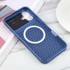 For iPhone 16 Plus Pure Color Honeycomb Aromatherapy MagSafe Phone Case(Blue) - 3