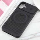 For iPhone 16 Pure Color Honeycomb Aromatherapy MagSafe Phone Case(Black) - 2