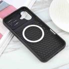 For iPhone 16 Pure Color Honeycomb Aromatherapy MagSafe Phone Case(Black) - 3