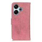 For Xiaomi Redmi 13 4G KHAZNEH Cowhide Texture Horizontal Flip Leather Phone Case(Pink) - 3