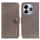 For Redmi Note 14 4G KHAZNEH Cowhide Texture Horizontal Flip Leather Phone Case(Khaki) - 1