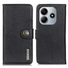 For Redmi Note 14 4G KHAZNEH Cowhide Texture Horizontal Flip Leather Phone Case(Black) - 1