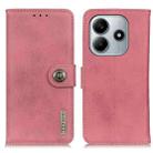 For Redmi Note 14 4G KHAZNEH Cowhide Texture Horizontal Flip Leather Phone Case(Pink) - 1