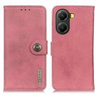 For Redmi Turbo 4 KHAZNEH Cowhide Texture Horizontal Flip Leather Phone Case(Pink) - 1