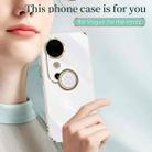 For vivo S19 XINLI Straight 6D Plating Gold Edge TPU Shockproof Case with Ring Holder(White) - 3