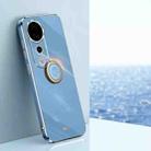 For vivo S19 Pro XINLI Straight 6D Plating Gold Edge TPU Shockproof Case with Ring Holder(Celestial Blue) - 1