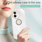 For vivo V30E XINLI Straight 6D Plating Gold Edge TPU Shockproof Case with Ring Holder(White) - 3