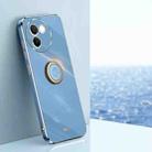 For vivo V30E XINLI Straight Edge 6D Electroplate TPU Phone Case with Ring Holder(Celestial Blue) - 1