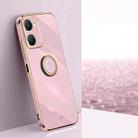 For vivo Y18 XINLI Straight 6D Plating Gold Edge TPU Shockproof Case with Ring Holder(Cherry Purple) - 1